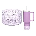 WUQID Protective Bling Silicone Boot Sleeve, Compatible with Stanley Tumbler 20-40oz & Hydro Flask Bottle 12oz-24oz, Glitter Reduces Dents Sleeve Cover for More Bottles/Tumblers Bottom of 2.83-2.95in