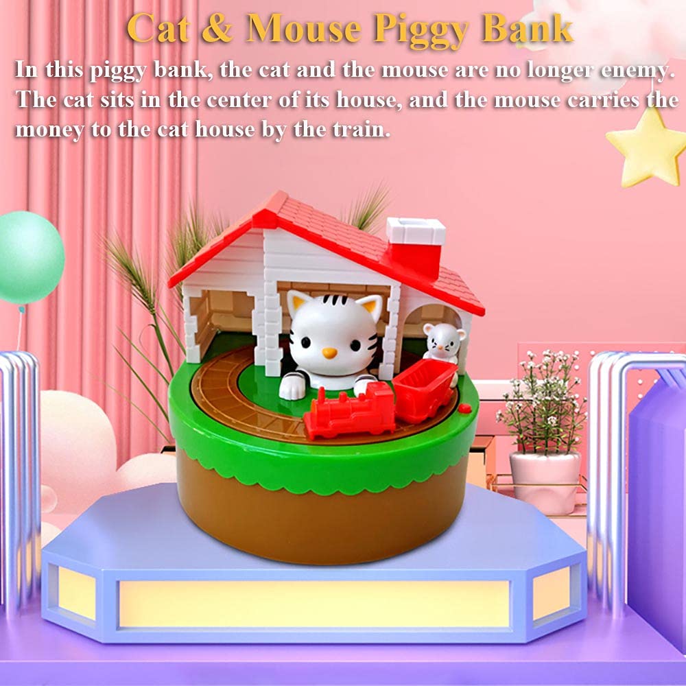 Amazon.co.jp: NEXTAKE 猫&ネズミ 子供用貯金箱 電子キャットハウス