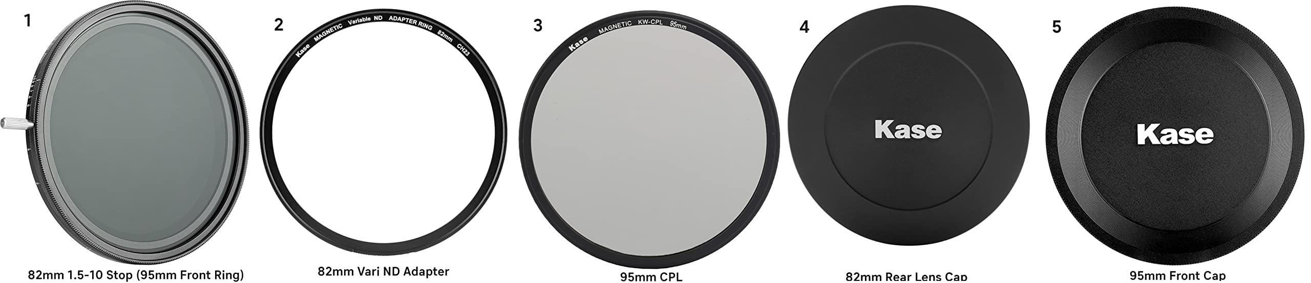 Kase Wolverine Vari ND Kit 82mm – Magnetisch, Mit CPL & Adapter