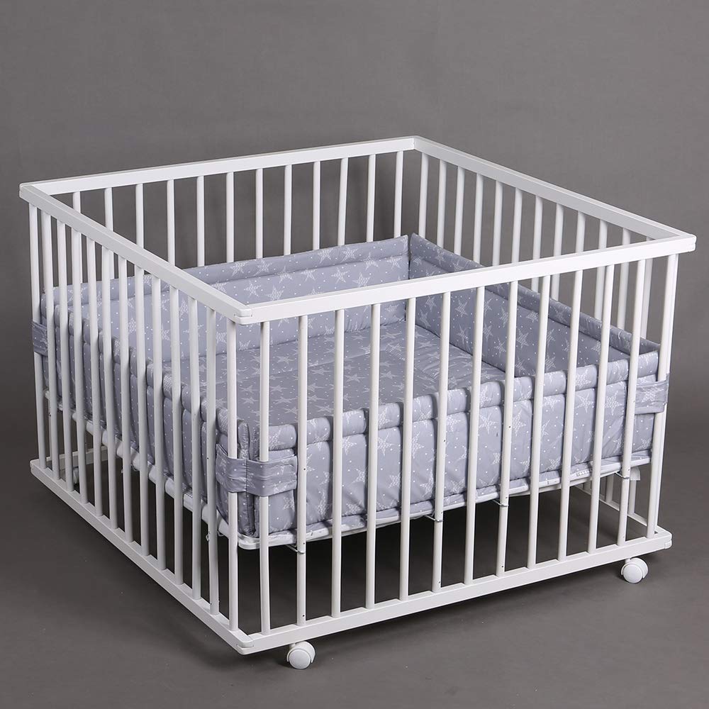 Laufgitter Laufstall Babylaufstall 100x100cm Baby Krabbelgitter inkl. Stoffeinlage 49266-02