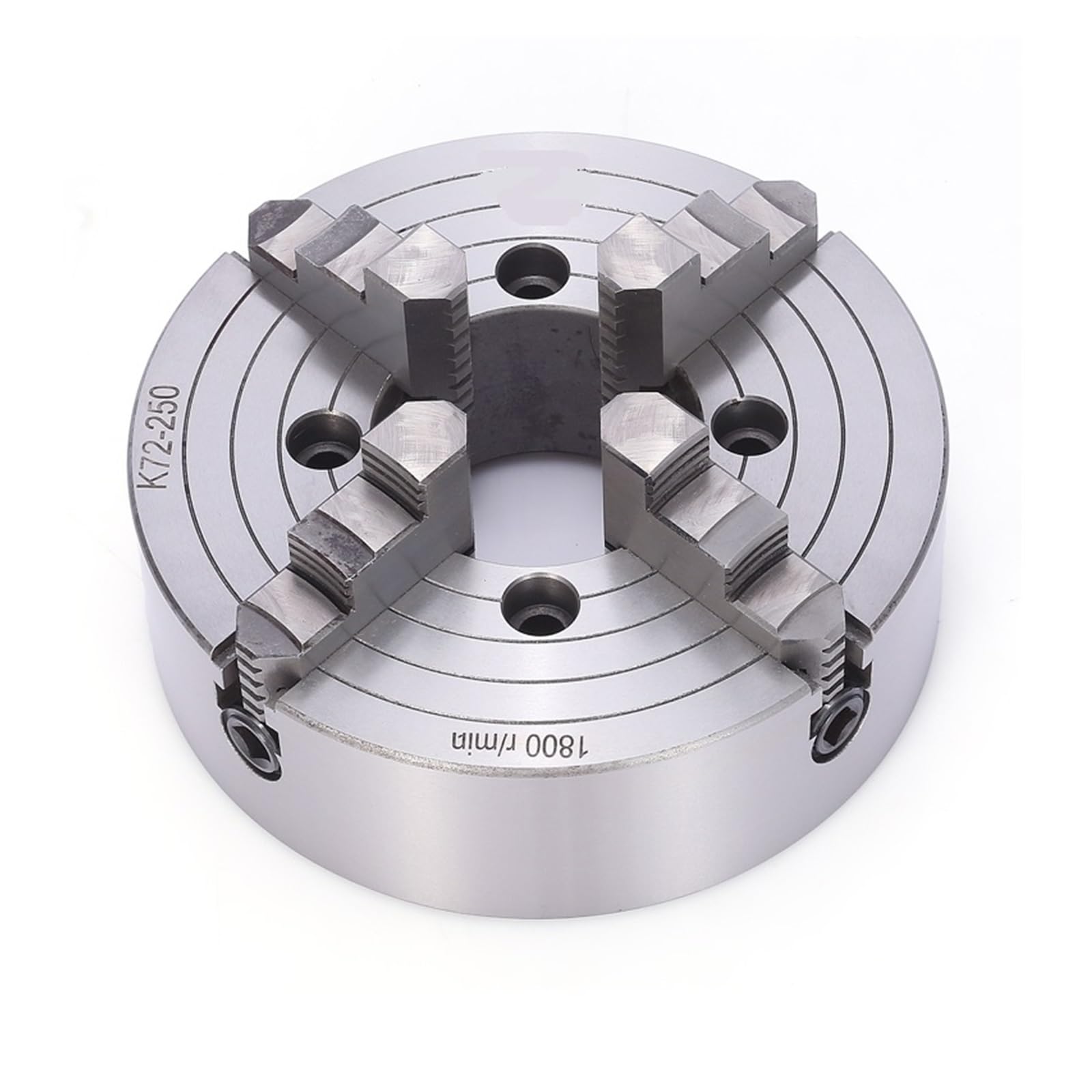 Mandril de Torno de Metal de 250 mm, Mandril Independiente de 4 mordazas K72-250, Mandril de Desplazamiento Manual para Torno de Banco