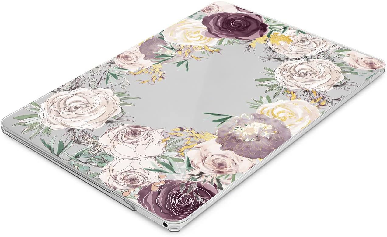 Hard Case Compatible for MacBook Pro 16 14 M3 M2 2023 M1 Pro 13 2022 Air 13 2021 Retina 2020 Mac 11 12 Floral Bouquet Rose Flowers Cover Pastel Design White Purple Laptop Print Protective