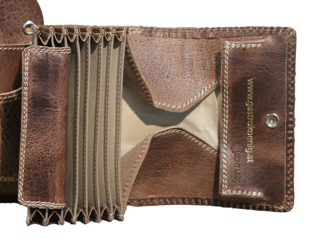 Kellnertaschen-Set, das Original, Garantie lebenslang, Kellnergeldtasche, Kellner-Portemonnaie, Kellnerbörse aus Leder, für Männer und Frauen (Bison Braun Used)