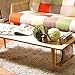 WoodShine Mid Century Modern Mini-Swing Wooden Coffee/Tea Table, Japanese Low Floor Desk, Real Solid Wood Cafe Table with Storage for Home Living Room,Office, Length of 47.25 inches,Natural