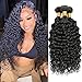 vallbest Brazilian Water Wave Bundles Human Hair 10A Unprocessed Virgin Hair (20 22 24 Inch) 3 Bundles Wet and Wavy Human Hair Bundles Hair Extensions for Black Women Natural Color