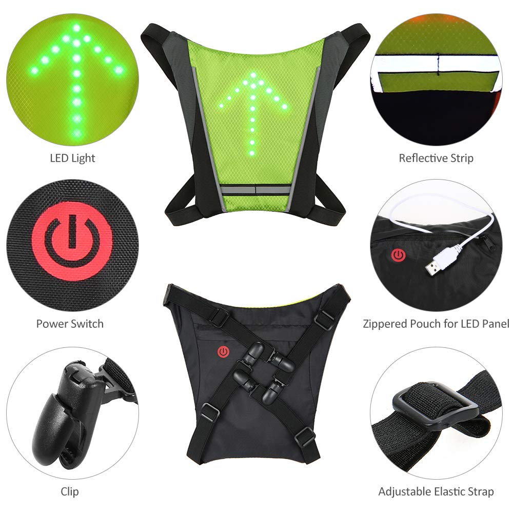 Gilet LED Indicatori Direzione - Gilet Riflettente Con Telecomando Per Bici - Foto 12