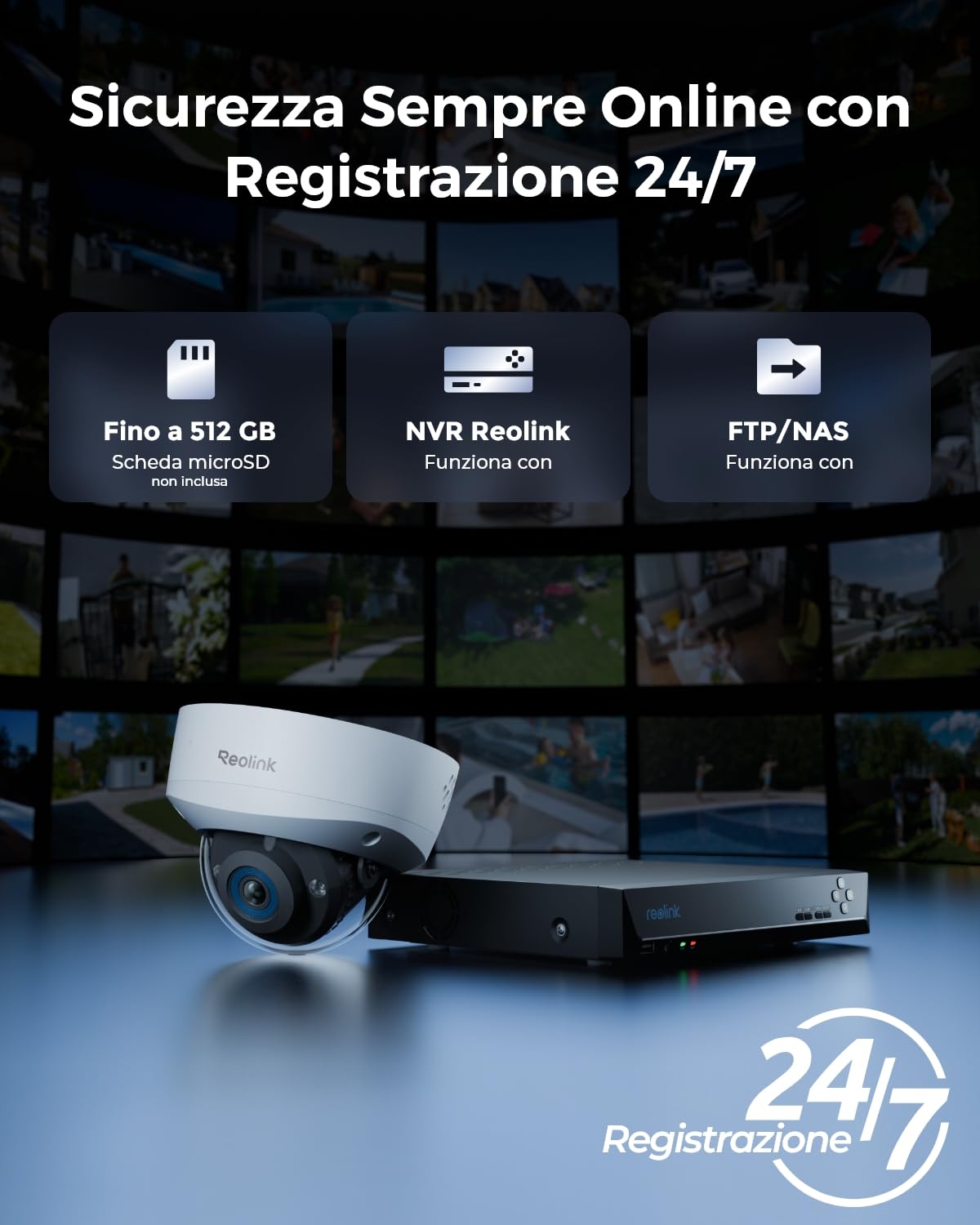 Reolink 12MP Telecamera Esterno PoE, Grandangolo di 145°, Antivandalo IK10, Audio Bidirezionale, Rilevamento Uomo/Veicolo/Animale, Faretti per Visione Notturna a Colori, Impermeabile IP67, RLC-1240A