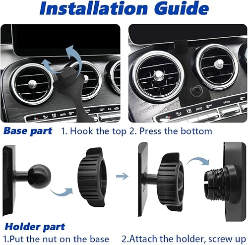 Miniatura 6 de Soporte de teléfono para automóvil para Mercedes Benz Clase C 2019-2021 y Clase GLC 2020-2022 compatible con funda gruesa Soporte de teléfono