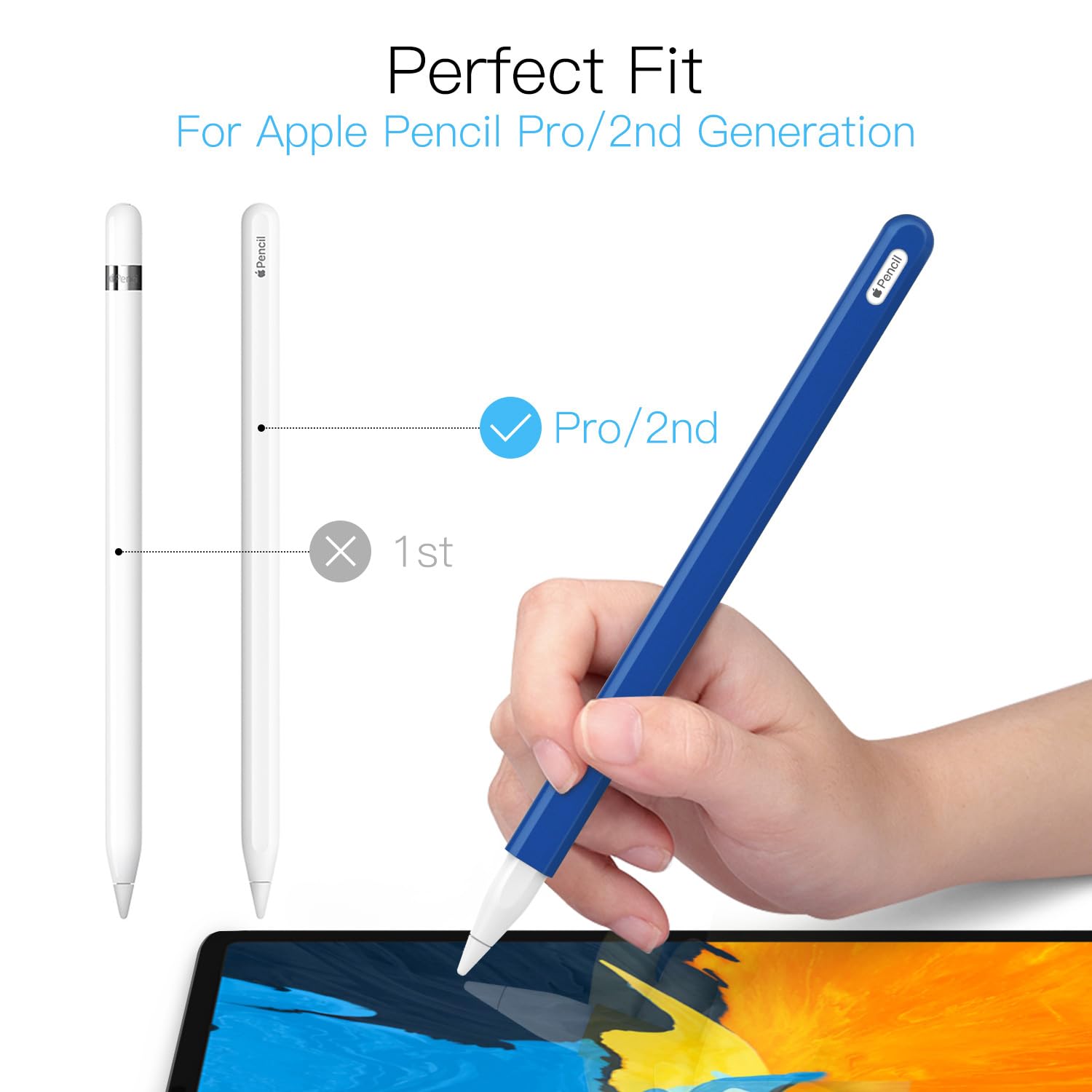 Apple Pencil PRO MoKo Cover Protettiva Custodia Penna PC Silicone Indaco