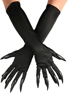 LUTER Halloween Claw Gloves - Black Costume for Cosplay Party - Funny Cat and Wolf Long Claws