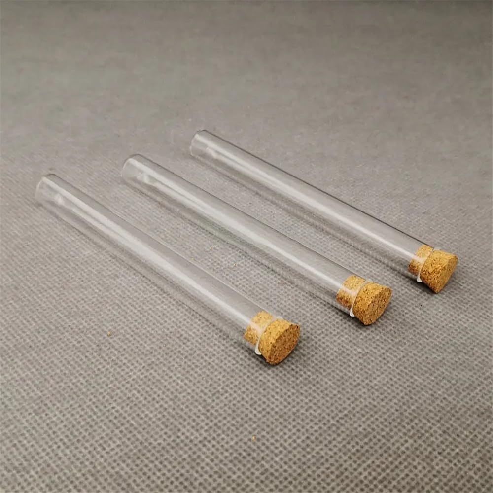 Laborreagenzgläser, Flachboden-Reagenzglas mit Korkverschluss, 12 x 100 mm, 8 ml, 20er-Packung