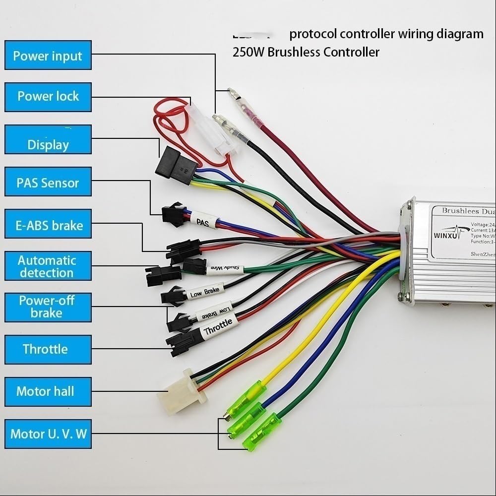 Centralina Monopattino Elettrico 24V 36V 48V 500W 22A E-Bike Brushless Motor Drive Controller Universale Display LCD Schermo Set Acceleratore For Scooter Elettrico