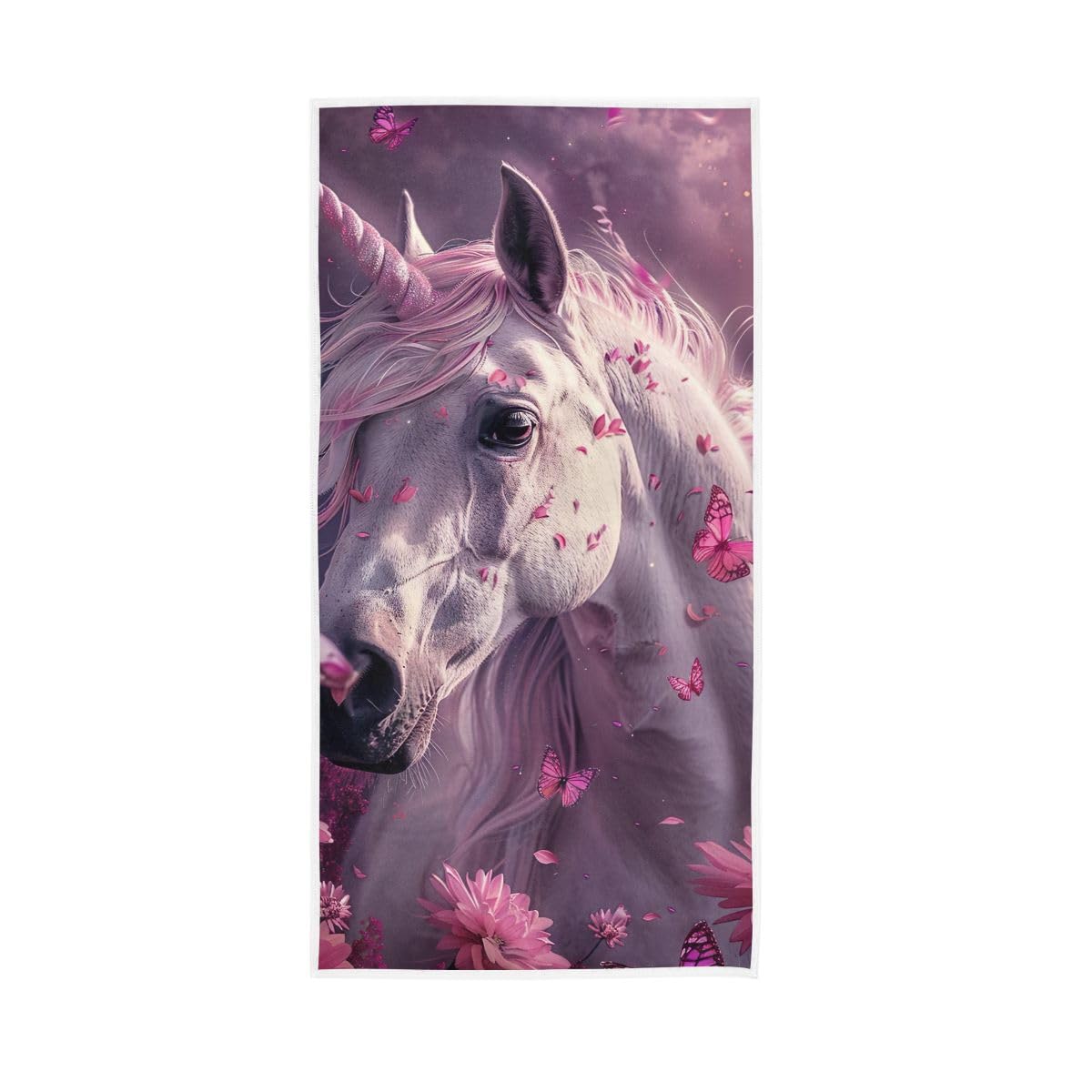 LSRCPD Unicorn Butterflies Hand Towel, Multipurpose Spa Towels for Bathroom, Gym, Hotel, Spa 15 x 30 Inches