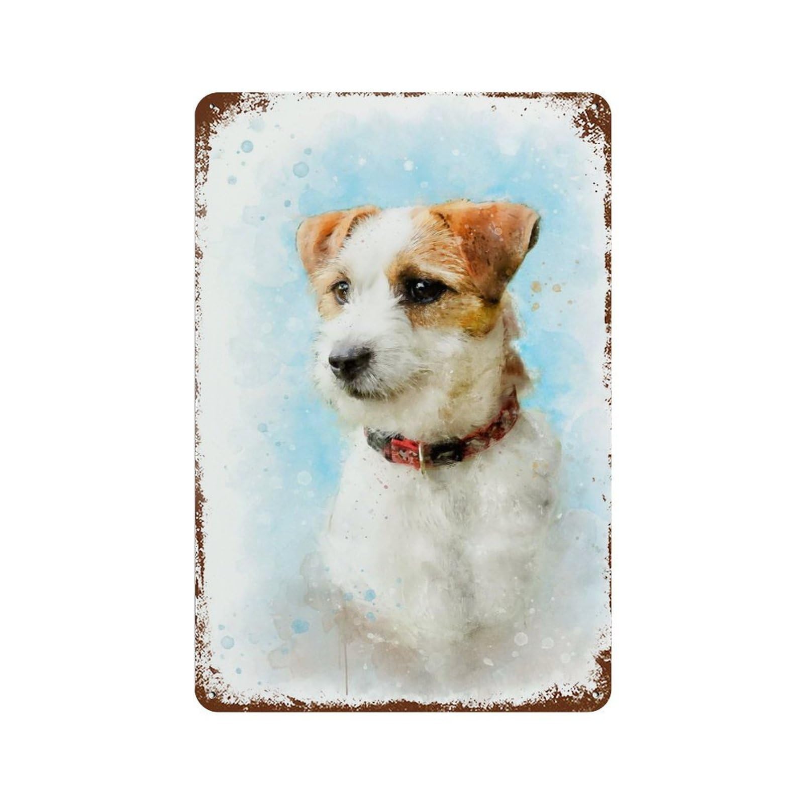 Decorative Tin Sign Jack Russell Terrier Art 11.8"x7.9", Vintage Wall Decor for Pub, Kitchen And Man Cave Decor