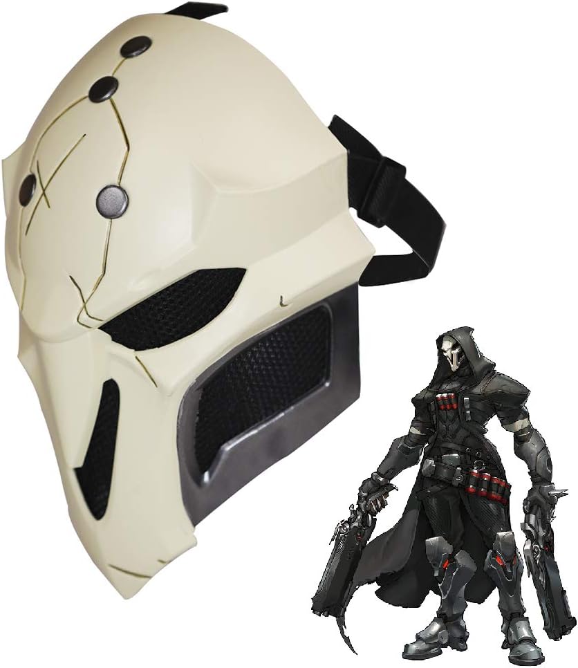 OW Reaper Cosplay Mask, 1:1 Replica Props Halloween Game Anime Face Cover Deluxe Costume Accessories