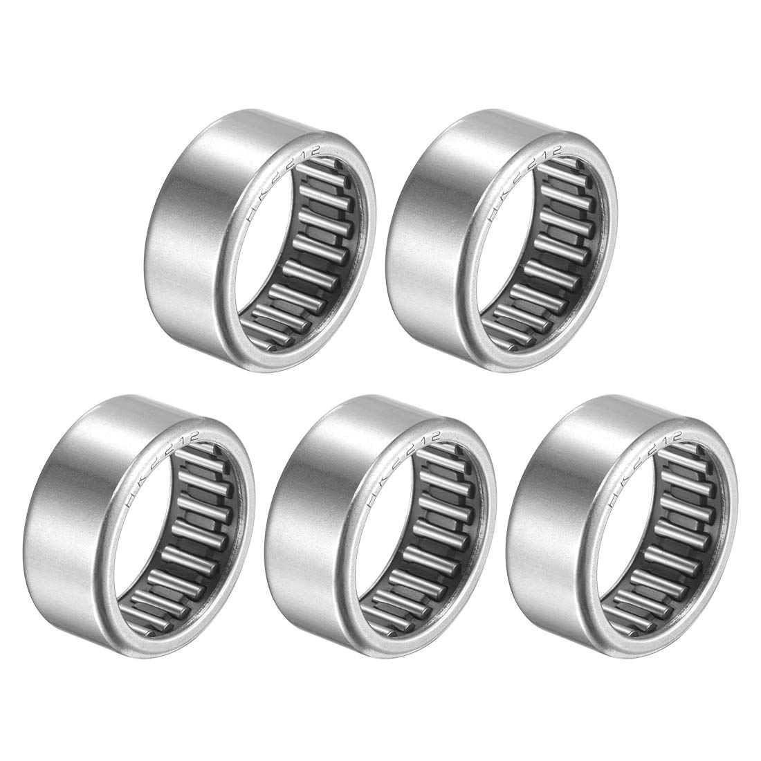 uxcell HK1616 Drawn Cup Needle Roller Bearing 16mm Bore 22mm OD 16mm W 5pcs | Open End 14300N Static Load 10100N Dynamic Load 14000rpm Limiting Speed