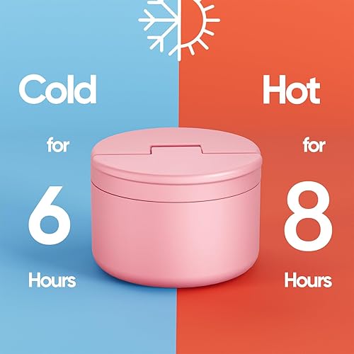 Miniatura 35 de Termo de sopa de 12 onzas para comida caliente para niños, tarro de comida aislado al vacío, termo de sopa sin torsiones para comida caliente