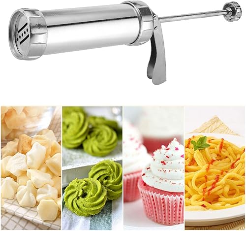 Miniatura 6 de Kit de prensa de galletas con 20 discos y 4 puntas, prensa duradera para hornear galletas para galletas, churros y decoración de pasteles, kit