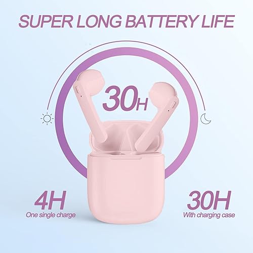 Miniatura 6 de Auriculares inalámbricos, auriculares Bluetooth mini inalámbricos en el oído con micrófono ENC con cancelación de ruido, 30 horas con estéreo de