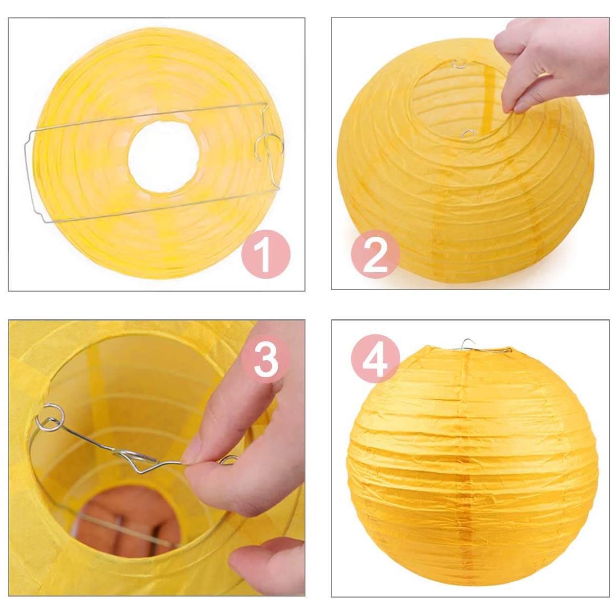 Lanterne Papier Lampion Papier Boule Pour Décoration Mariage Maison (6