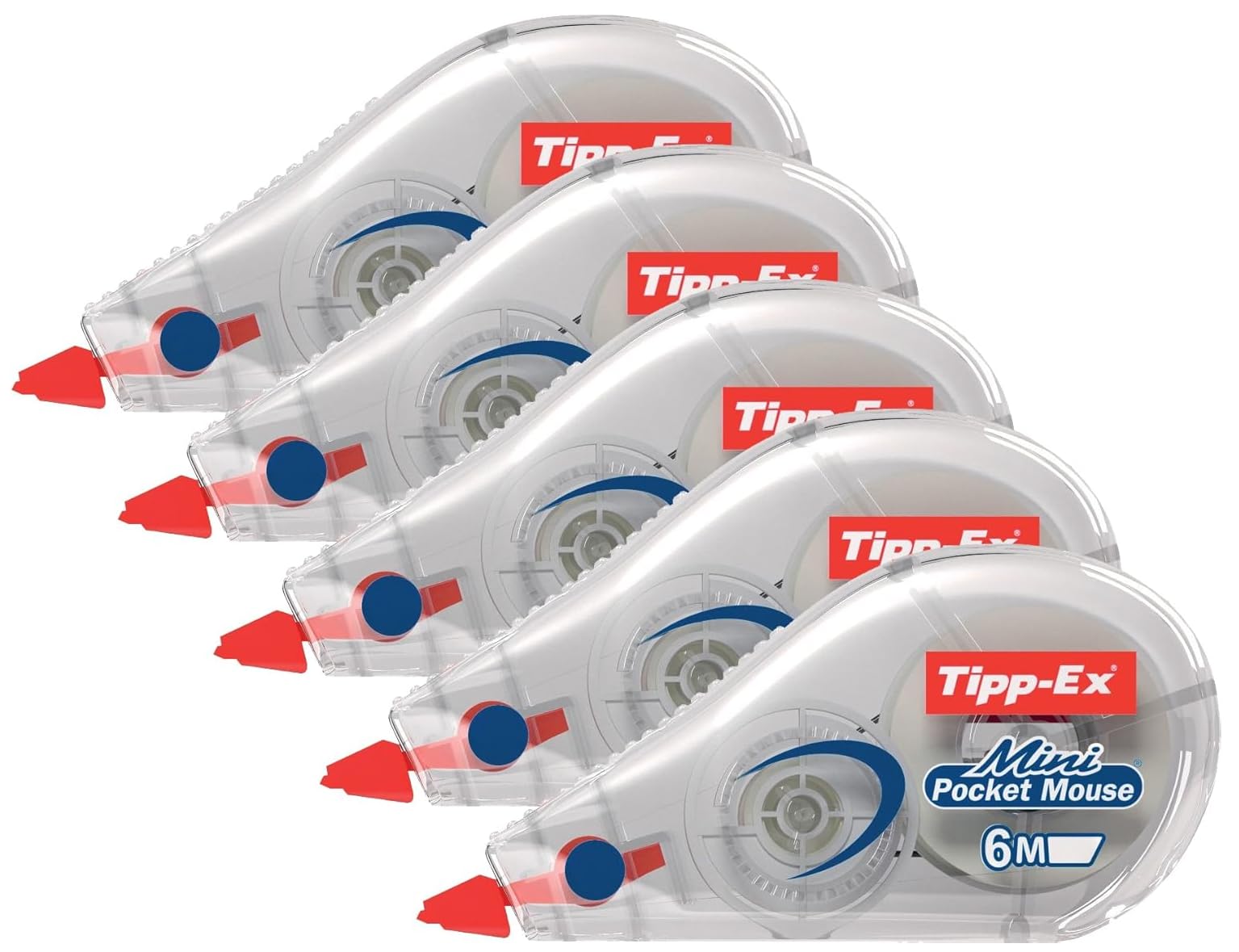 Bic Tipp-Ex Mini Pocket Mouse Correction Tape Roller White 6m x 5mm – Pack of 5
