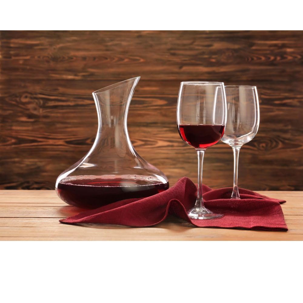 Set Decanter + 6 Calici da Vino | 7 Pezzi | 1,7 L + 315 ml | Vetro Resistente