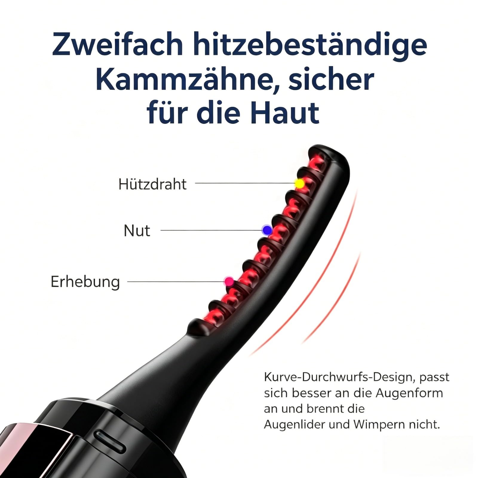 Hitzebetriebener Wimpernformer – Kabellos, USB-Ladung, perfekt für natürliche Wimpern & Wimpernverlängerungen – Sicheres Locken ohne Zange (Schwarz,2 Stück)
