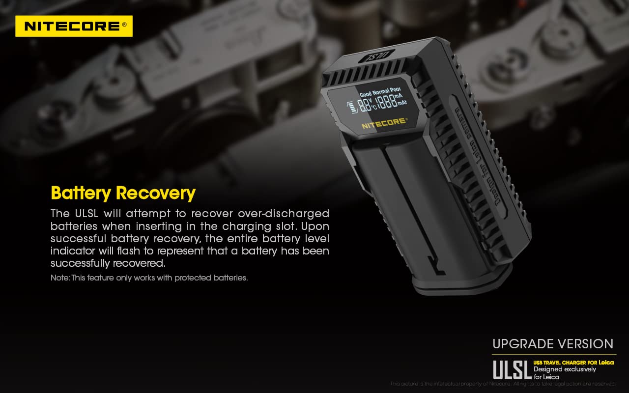 Nitecore ULSL USB-Ladegerät mit LCD-Display ,