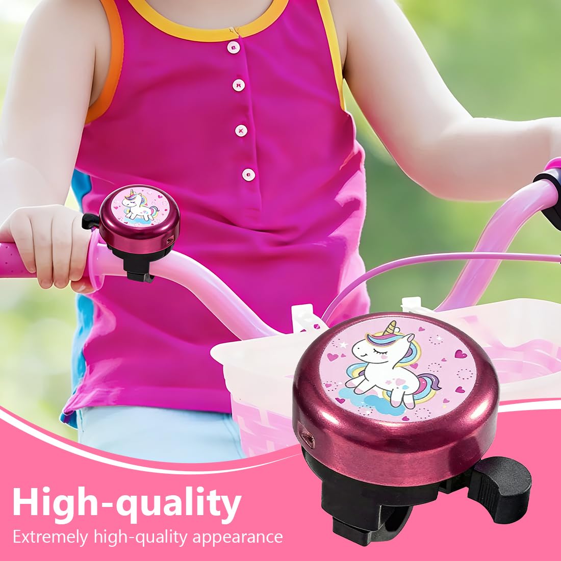 Sonnette Velo Enfant Fille Licorne pour Vélo Scooter Tricycle - Cadeau d'anniversaire