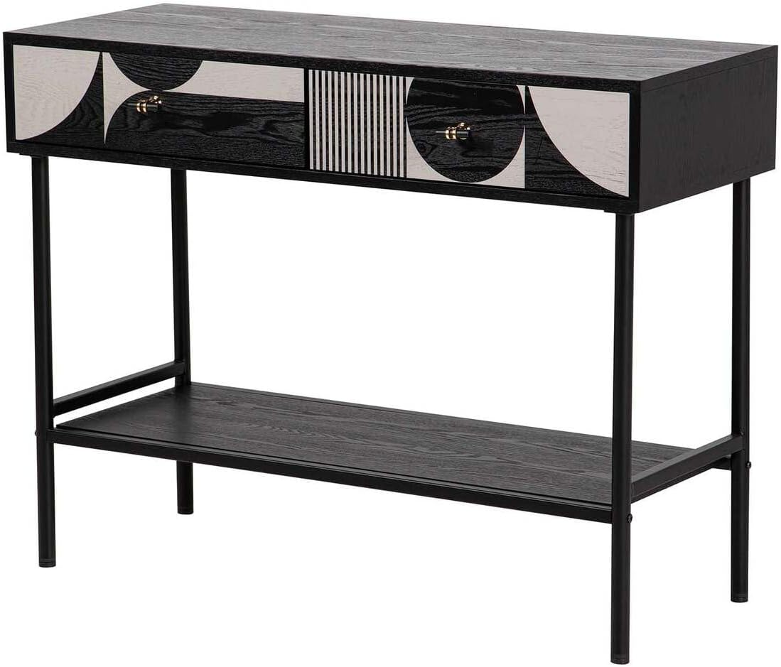 Mesa De Centro MDF Metal Blanco 110 x 56 x 45 cm
