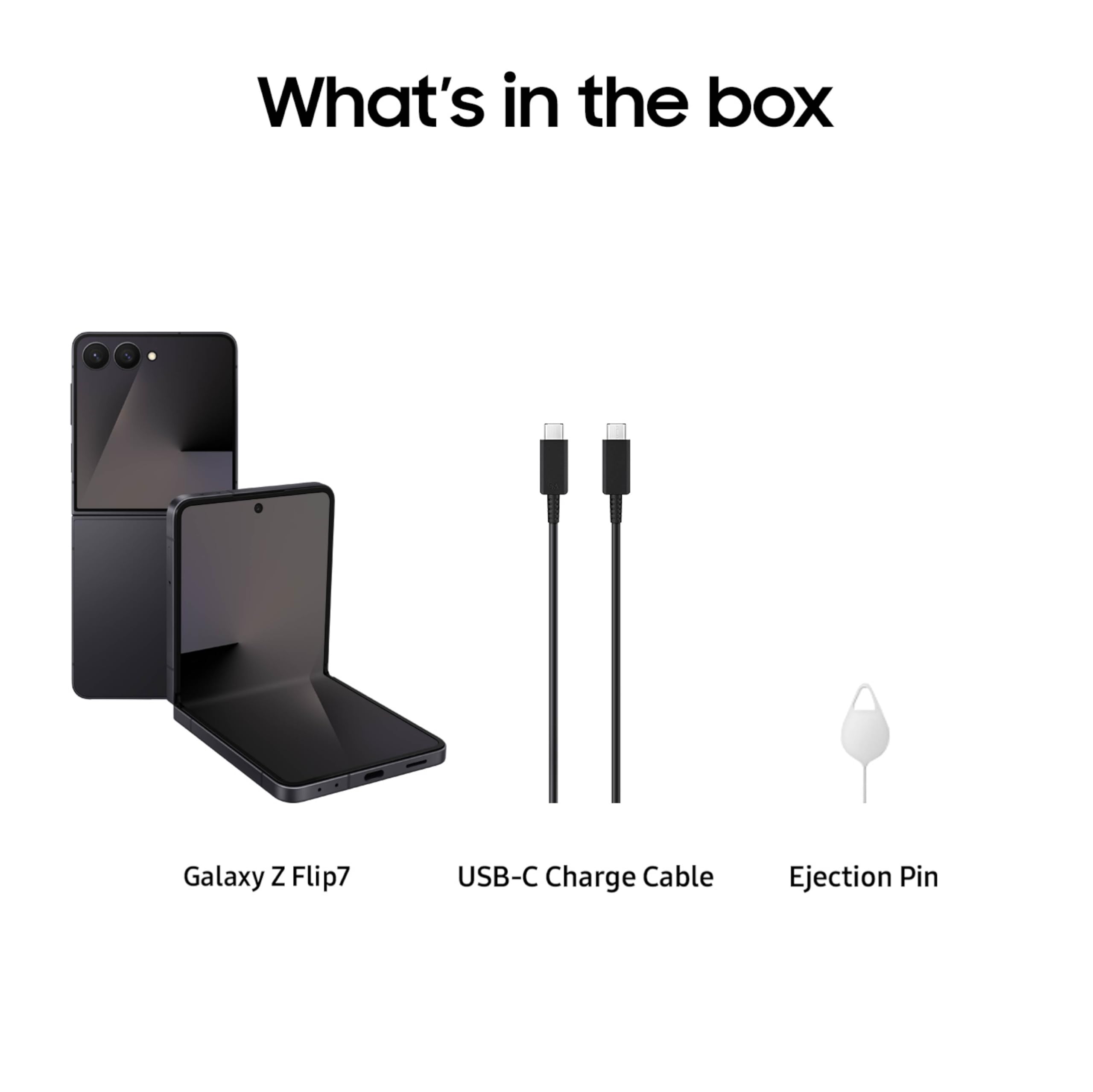 Samsung Galaxy Z Flip7 Cell Phone, 512GB AI Smartphone, Unlocked Android, Long Battery Life, 2025, US 1 Yr Manufacturer Warranty, Jet Black