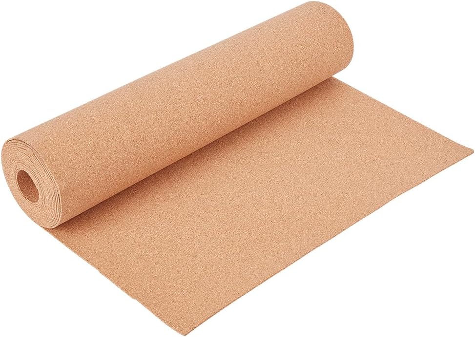 BENECREAT 11.4ftx15.7inch Cork Roll, Sandy Brown Cork Sheet, Bulletin Board Background Cork Board for Kitchen Hot Pads, Wall Decorations and DIY Crafts, 2mm Thick