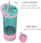 Artoid Mode 24oz Inspirational Fitness Workout Protein Sports Shaker Bottle, Dual Mixing Technology with Shaker Balls & Mixing Grids Included, Twist and Lock Protein Box Storage Included