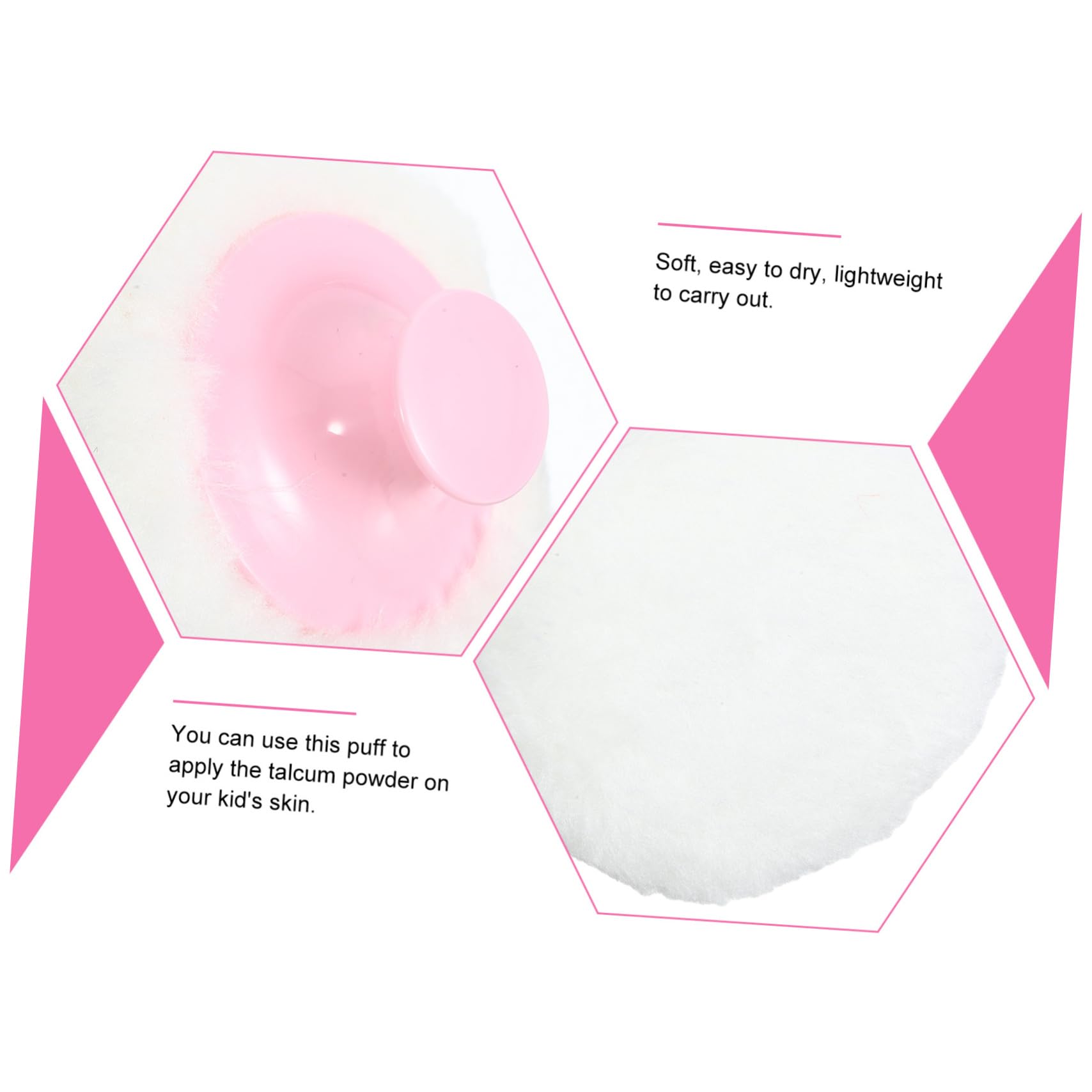 CALLARON Mini Baby Powder Short Handles 4 Pack Talc Baby Powder for Children Adults