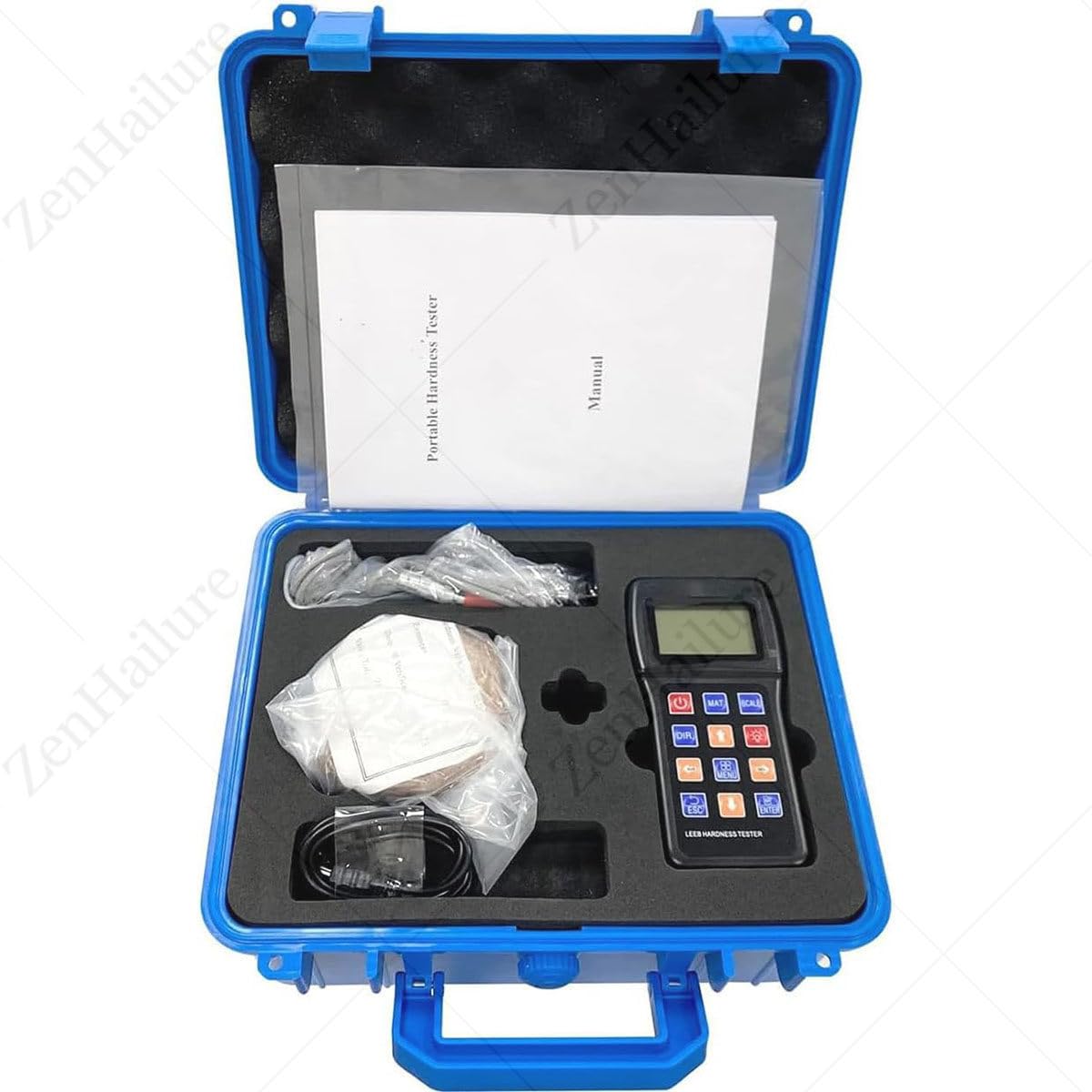 Leeb - Probador de dureza portátil con pantalla LCD, medidor digital con dispositivo de impacto para pruebas de moldes de acero y metal