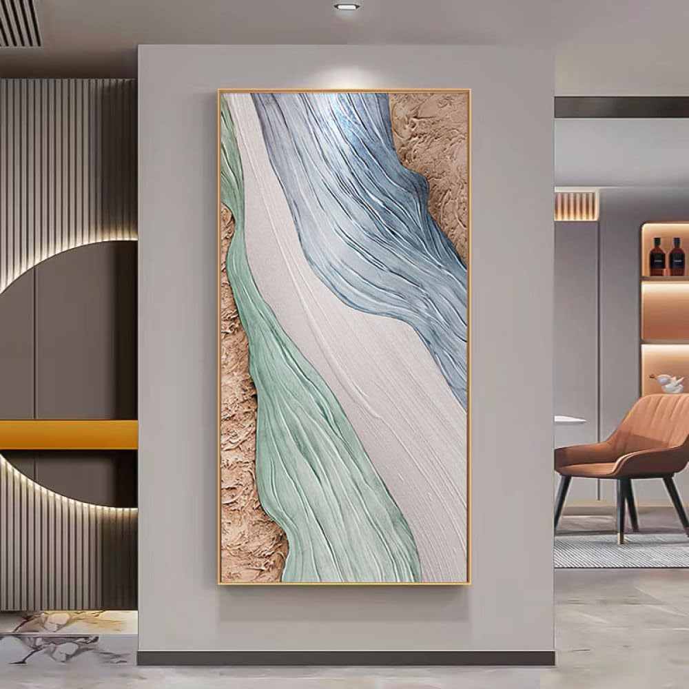 Peinture à l'huile moderne de montagnes texture évasion zen