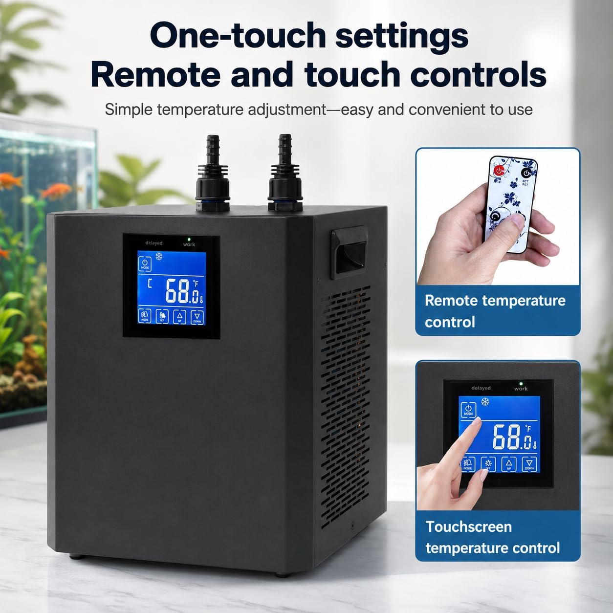 Enfriador de acuario de 1/3 HP para tanque de 79 galones con pantalla LED y