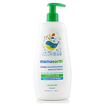 Mamaearth Deeply Nourishing Baby Body Wash | Tear Free Formula with Natural Cleansers | Hydrating Coconut & Jojoba Oil | Moisturizes Delicate Skin of Babies | 13.53 Fl Oz 400ml