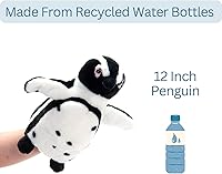 Vista 7 de The Petting Zoo Marioneta de peluche africana de pingüino de patas negras, regalos para niños, animales títeres, marionetas interactivas