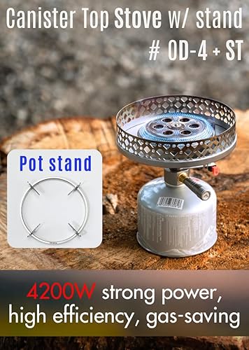 Miniatura 2 de CAMPINGMOON - Estufa portátil para acampar con soporte para ollas OD-4OD-4-ST