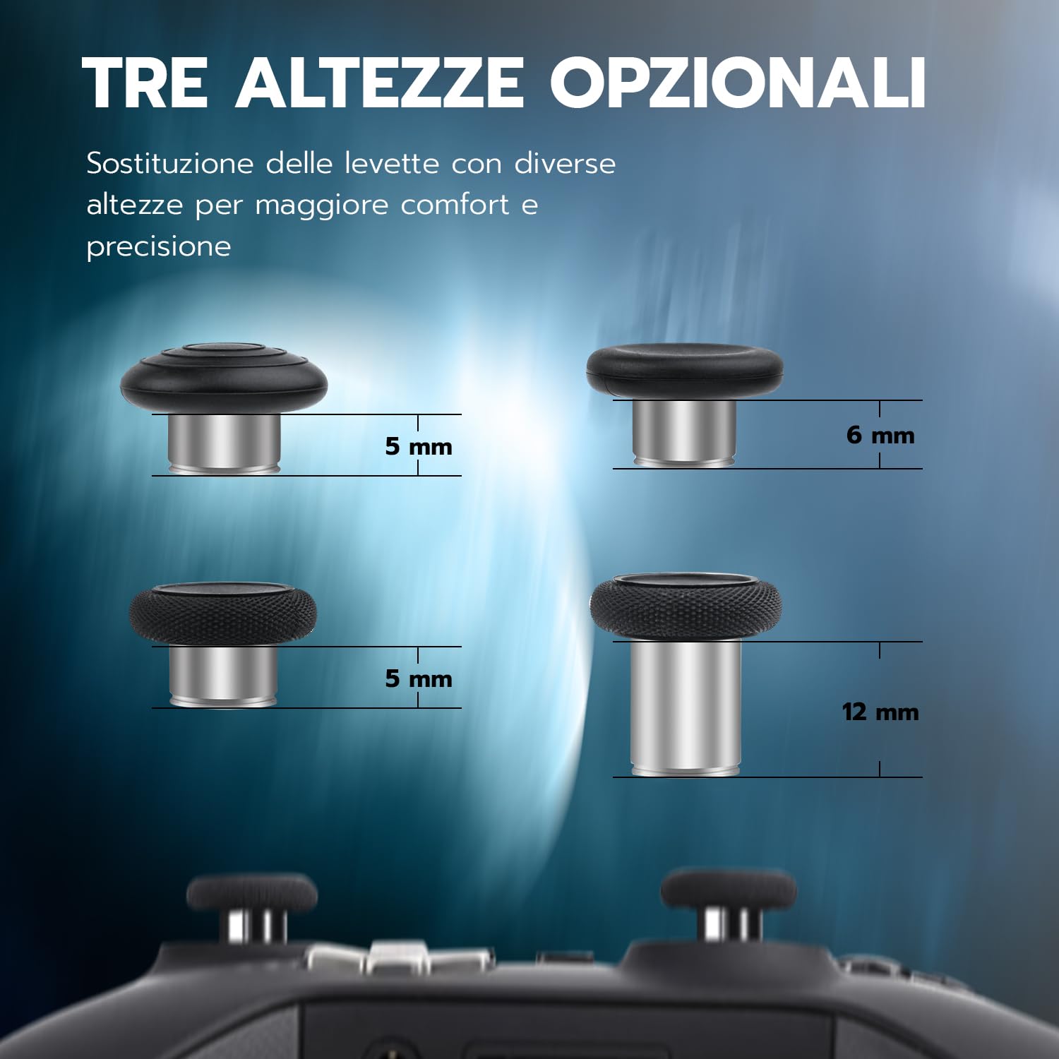 Mcbazel Levette Analogiche Analogici Metallici Thumbstick Magnetici, Trigger Palette Levette e Strumento di Regolazione per Xbox Elite Series 2 Controller