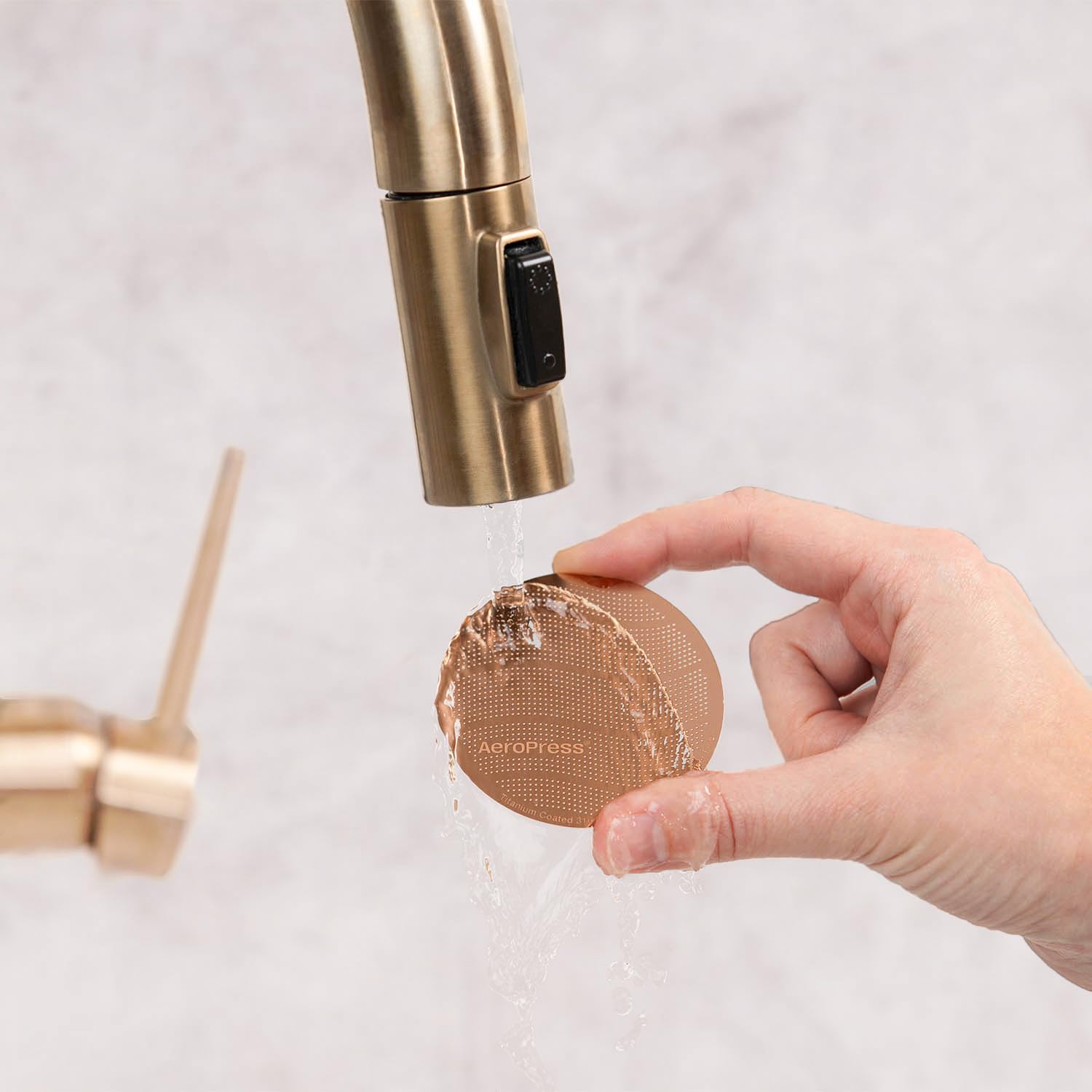 AeroPress Filtri per caffè in metallo dorato – Filtri riutilizzabili per macchine da caffè AeroPress (Standard)