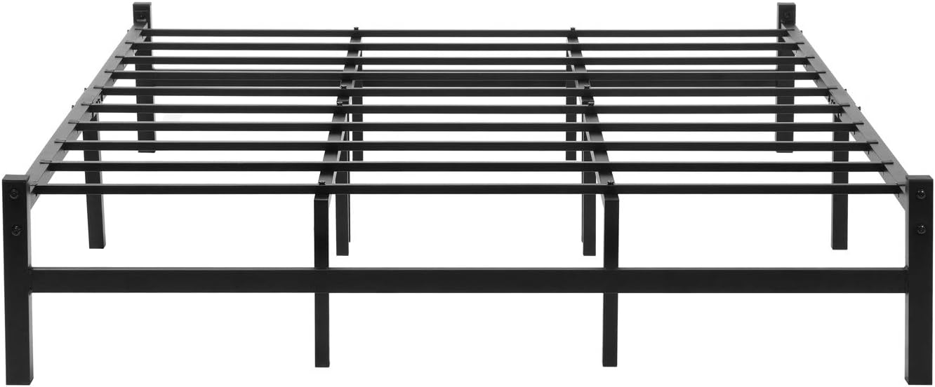 GreenForest Bed Frame Full Size 14 inch, Heavy Duty Metal Platform Bed Base Mattress Foundation No Box Spring Needed, Black