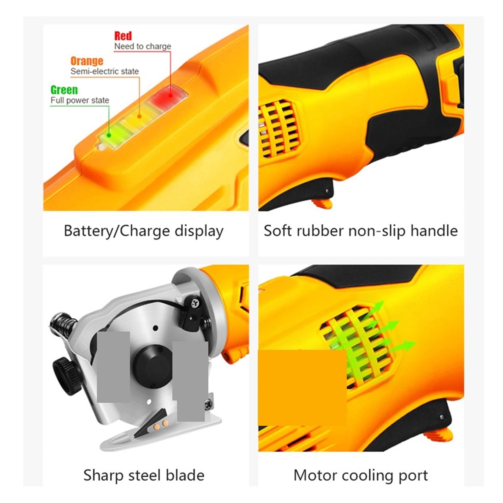 Tijeras eléctricas recargables inalámbricas de 16,8 V, tela de cuero multiusos, sastres, cuchillo redondo eléctrico, tijeras de mano