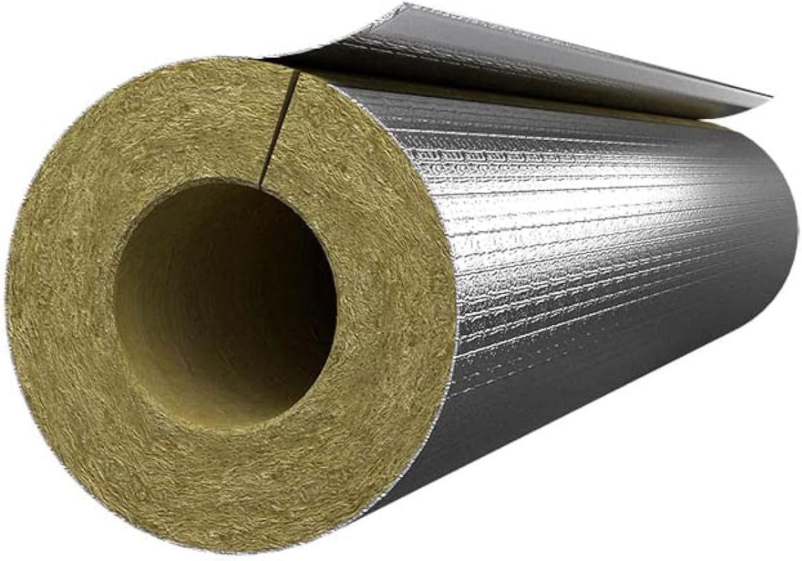 Rockwool Rocklap 1m Foil Backed Pipe Insulation Lagging-60mm-20mm-Wall