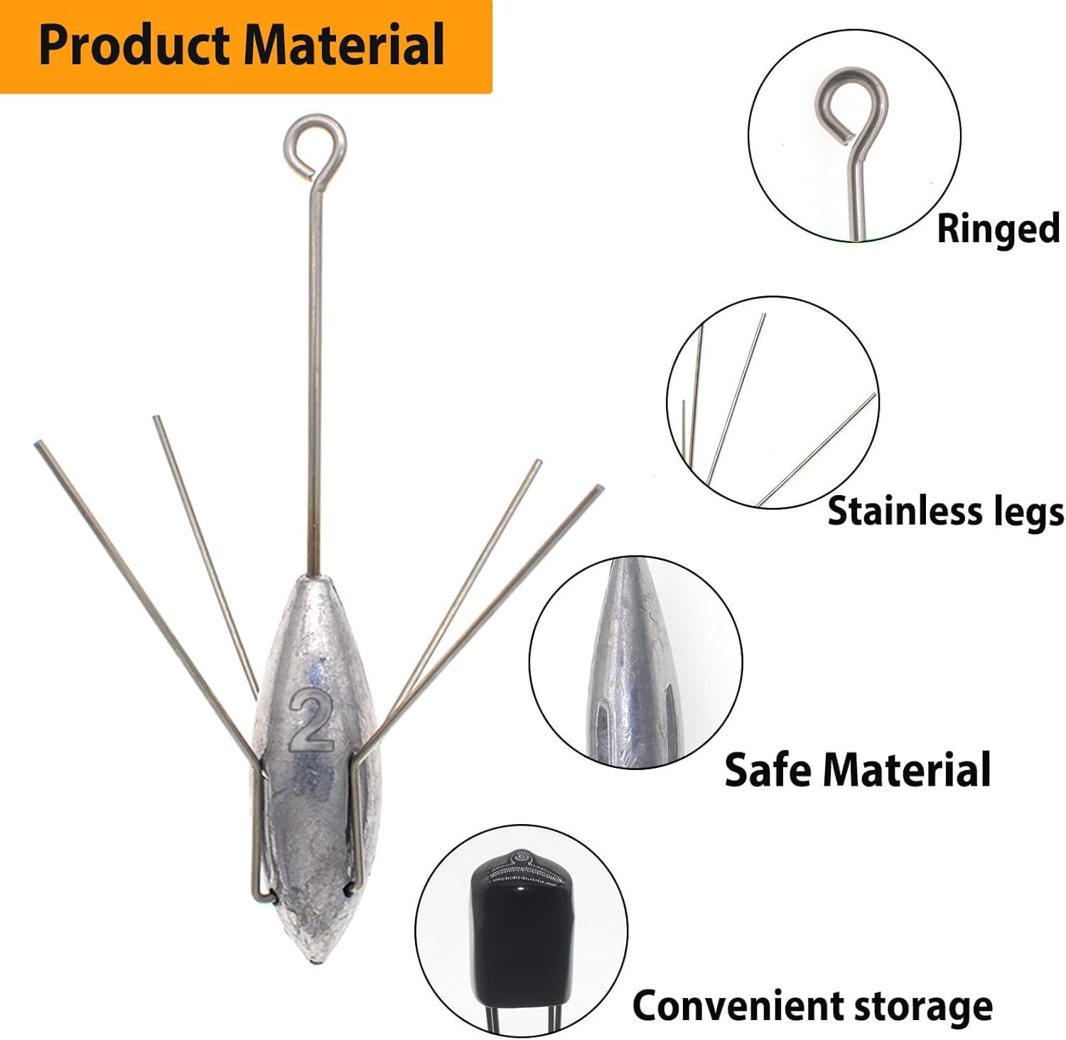 5 pesi da pesca Sputnik Sinker piombo surf casting Spider Sinkers coda lunga attrezzatura da pesca per pesce gatto acqua salata spiaggia sabbia oceano