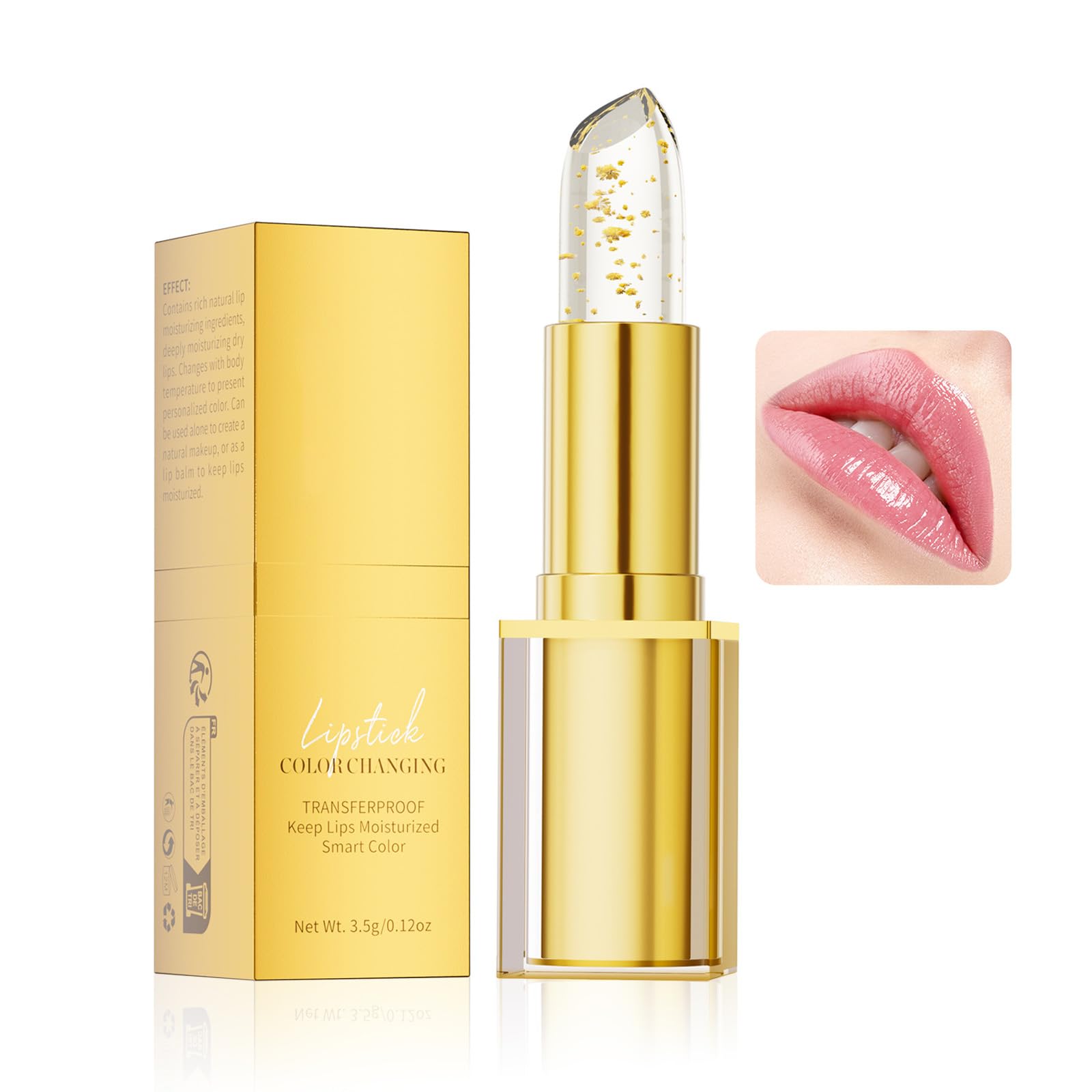 Color Changing Lipstick, Moisturizing Tinted Lip Balm, Change Color Glossy Lip Moisturiser, Smudge-proof Crystal Lipstick