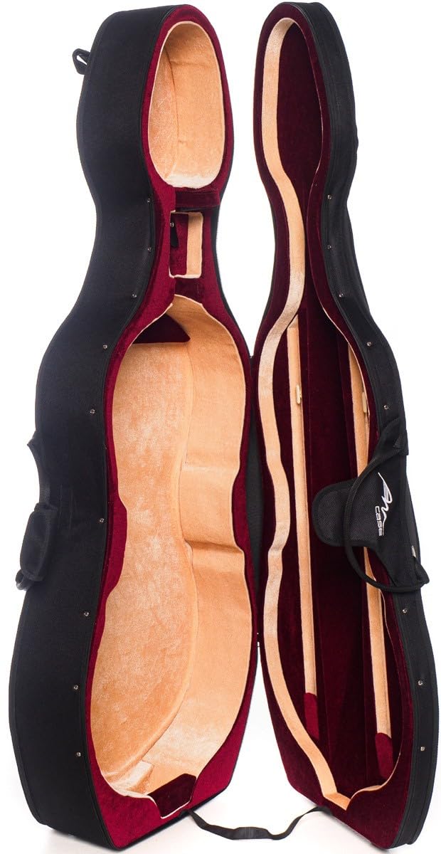 M-Case Schiuma Custodia per Violoncello 4/4 Classic Nero, Bordeaux - Beige