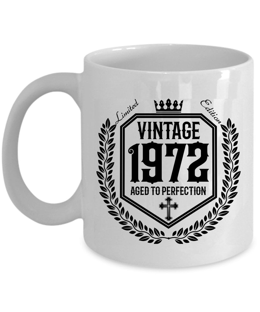 1972 Vintage Cross Coffee Mug Limited 54 Year Old 54th Bday Christian Cup Gift