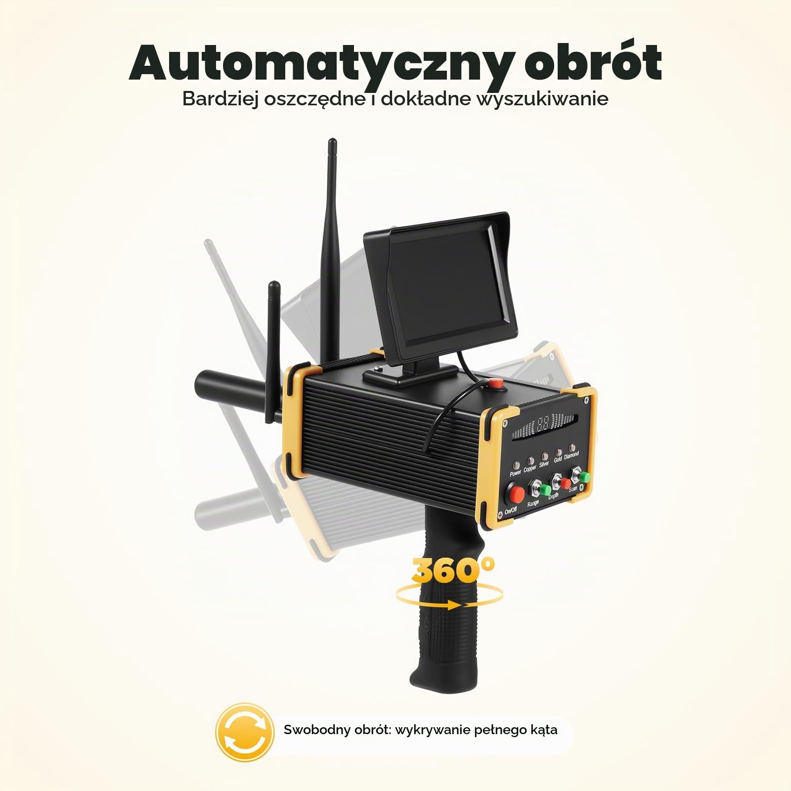 Profesjonalny wykrywacz metali, wykrywacz metali dla dorosłych – profesjonalny bezprzewodowy wykrywacz złota 800 mAh z wyświetlaczem LCD, słuchawkami, wyświetlaczem i belkami sygnałowymi, śledzenie